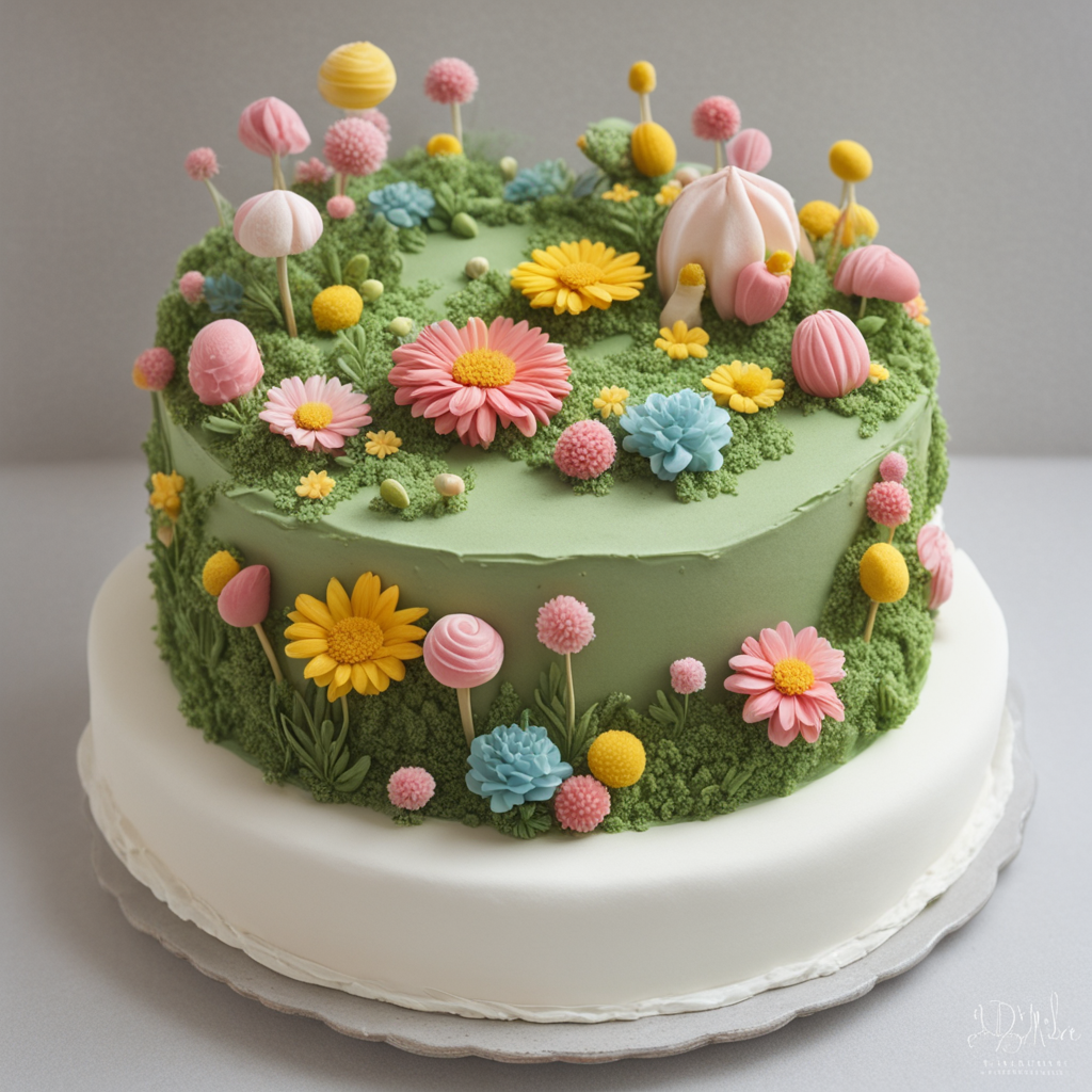 Un pastel con temática de jardín, perfecto para amantes de la naturaleza y la belleza de las flores.