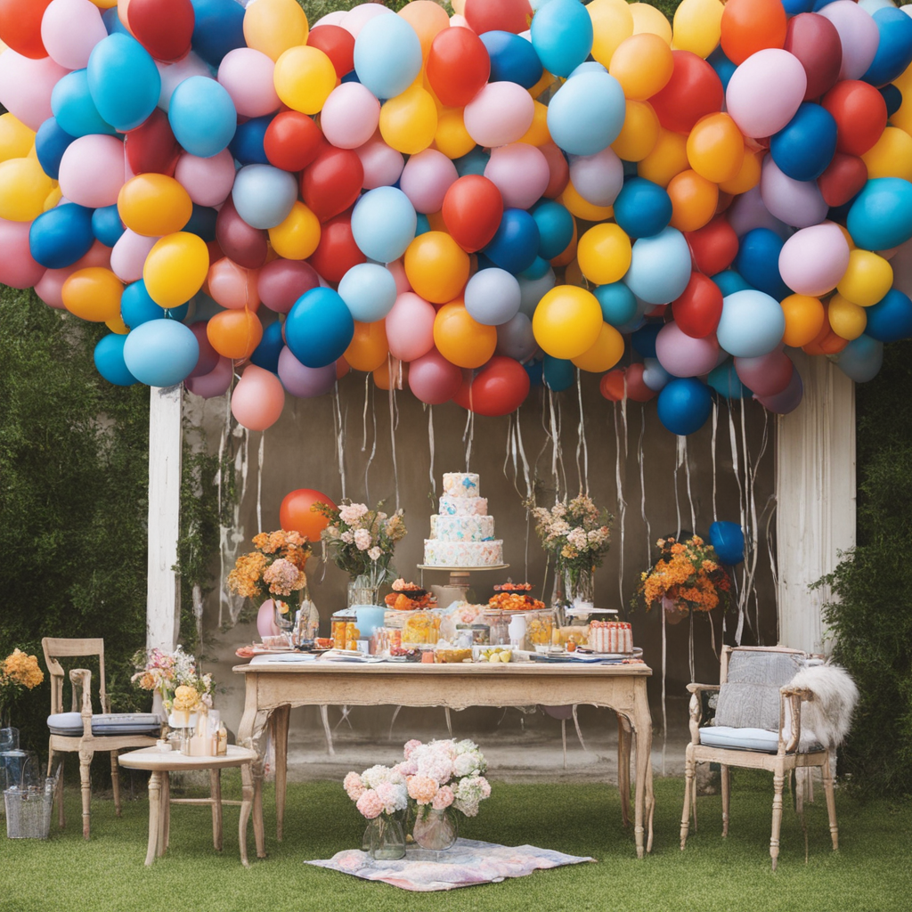 decoración de globos, fiesta de cumpleaños, fiesta de niños, fotografía, multicolor, aire libre (3)