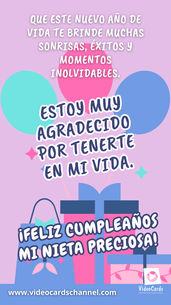 felicidades a mi nieta, felicitacion de cumpleaños a mi nieta