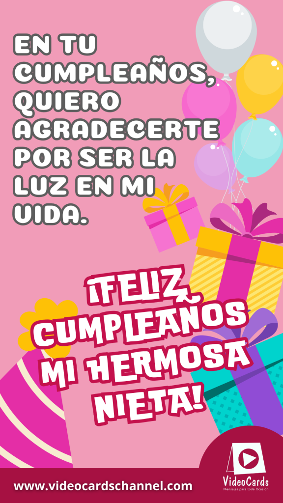 felicidades a mi nieta, felicitacion de cumpleaños a mi nieta