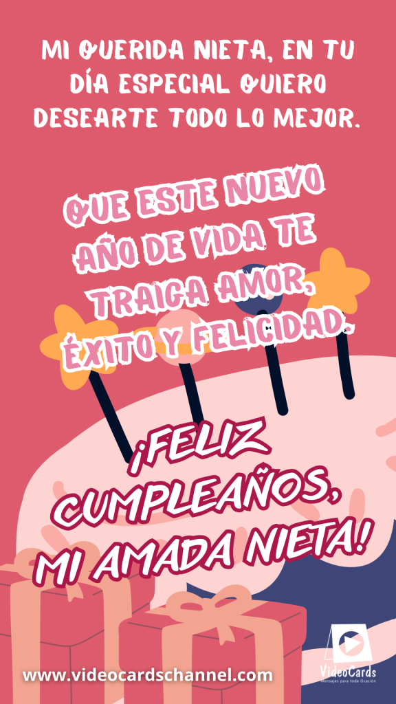 feliz cumpleaños nieta, tarjeta de cumpleaños para mi nie ( (7)