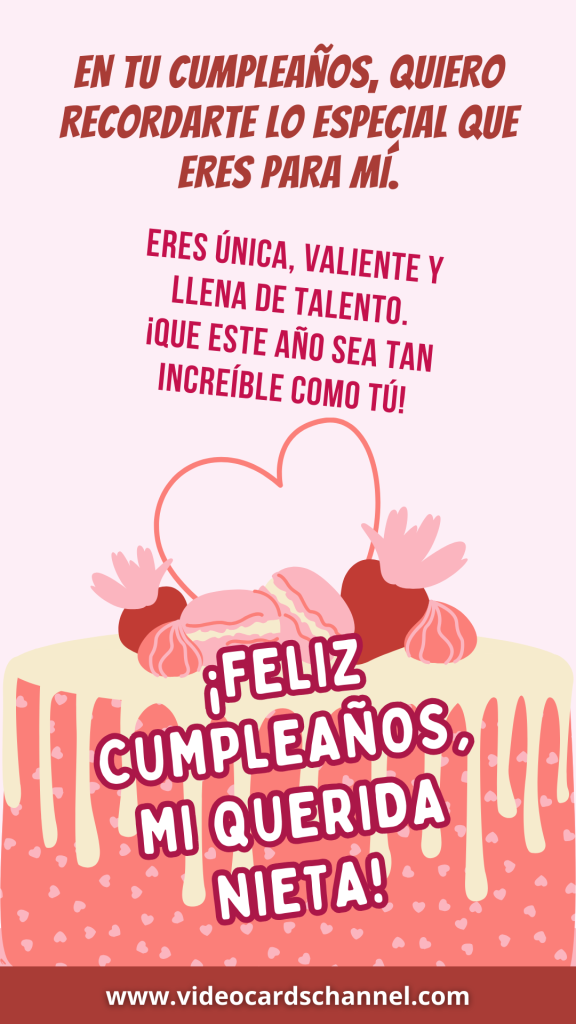 feliz cumpleaños nieta, tarjeta de cumpleaños para mi nie ( (7)