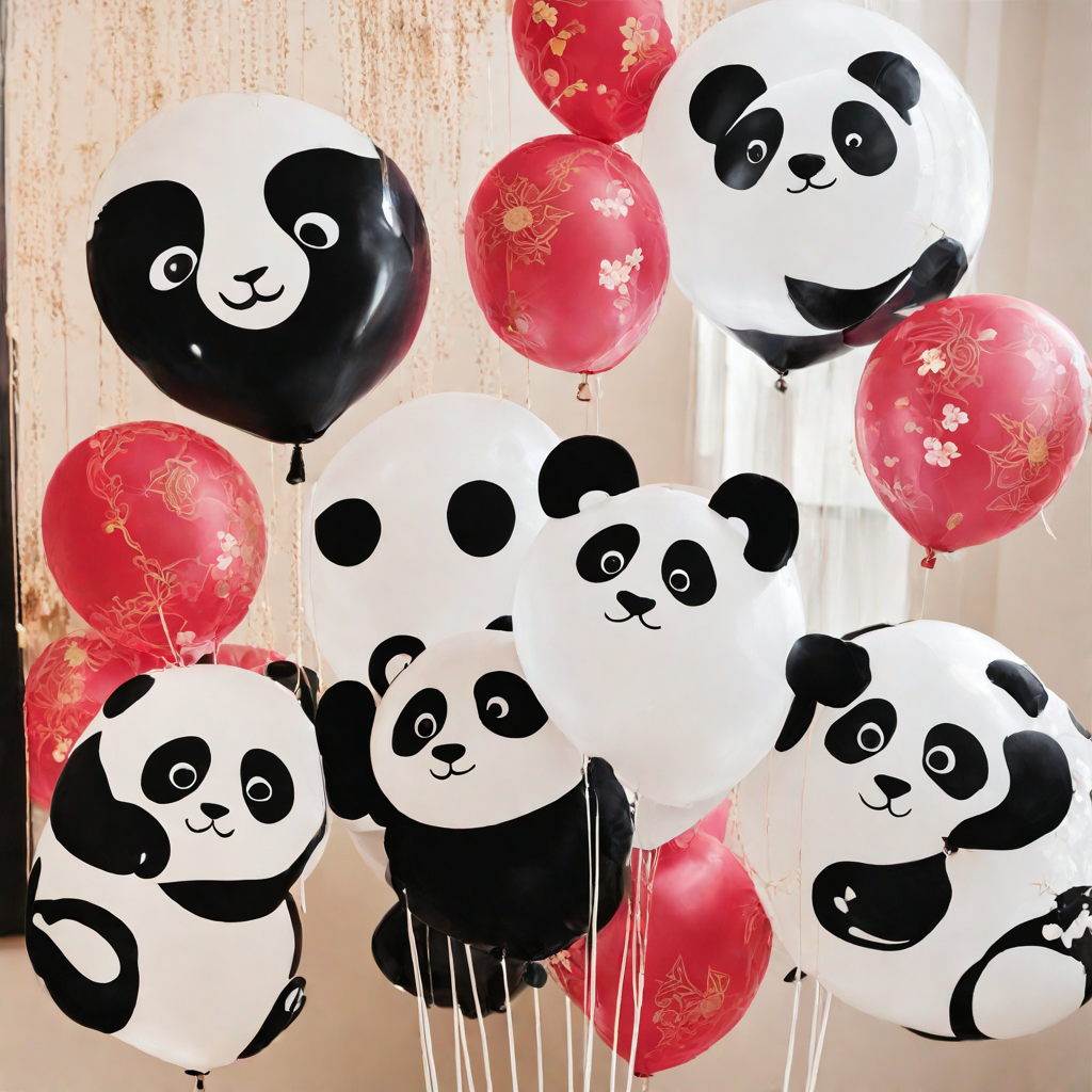 foto de Globos de cumpleanos para fiesta con tematica china y pandas